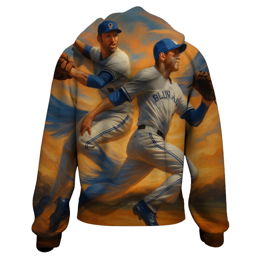 Sunset Spiral Blue Jays Double Play pullover hoodies