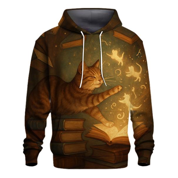 Library Of Floating Cat Tales printed hoodies