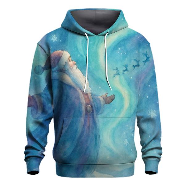 Aurora Dream Watercolor Santa hoodies fashion