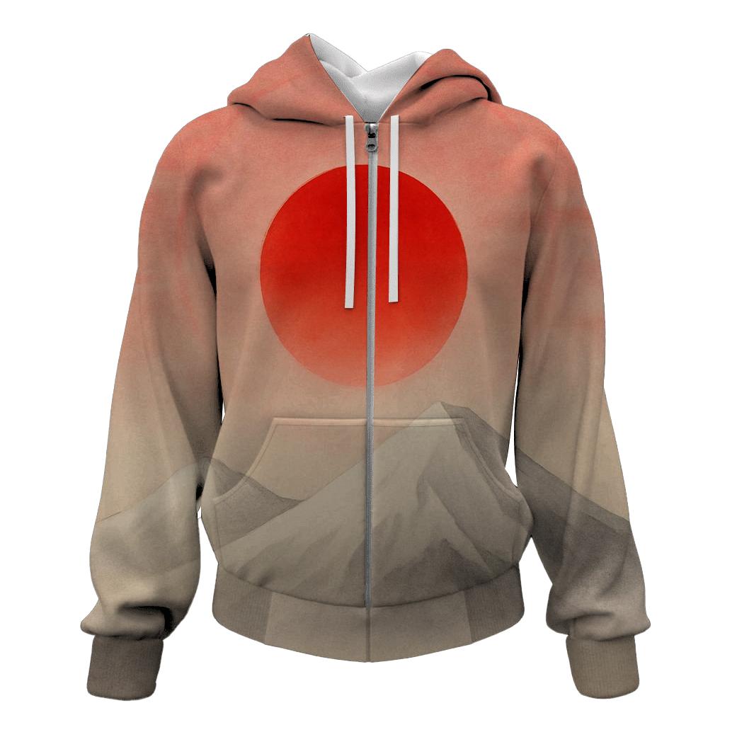 Aurora Over The Japanese Flag Peaks hoodie designs