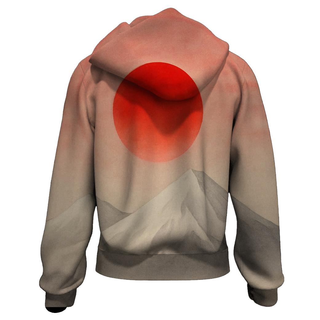 Aurora Over The Japanese Flag Peaks hoodie designs