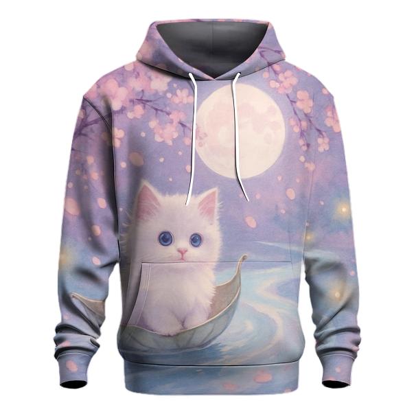 Cherry Blossom Moon River Cat premium hoodies