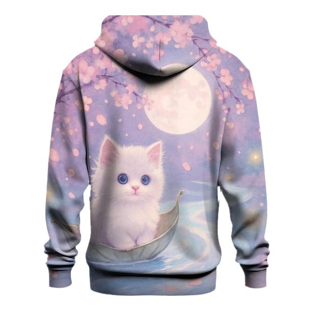 Cherry Blossom Moon River Cat premium hoodies