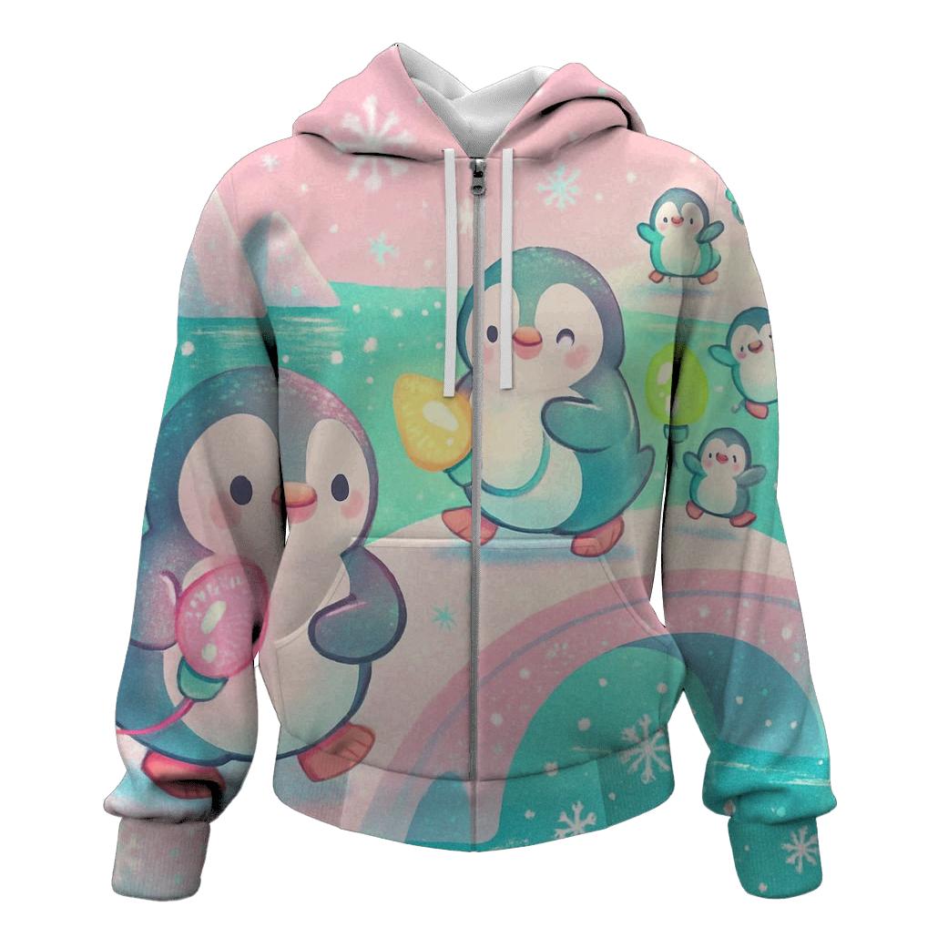North Pole Penguin Light Parade pullover hoodies