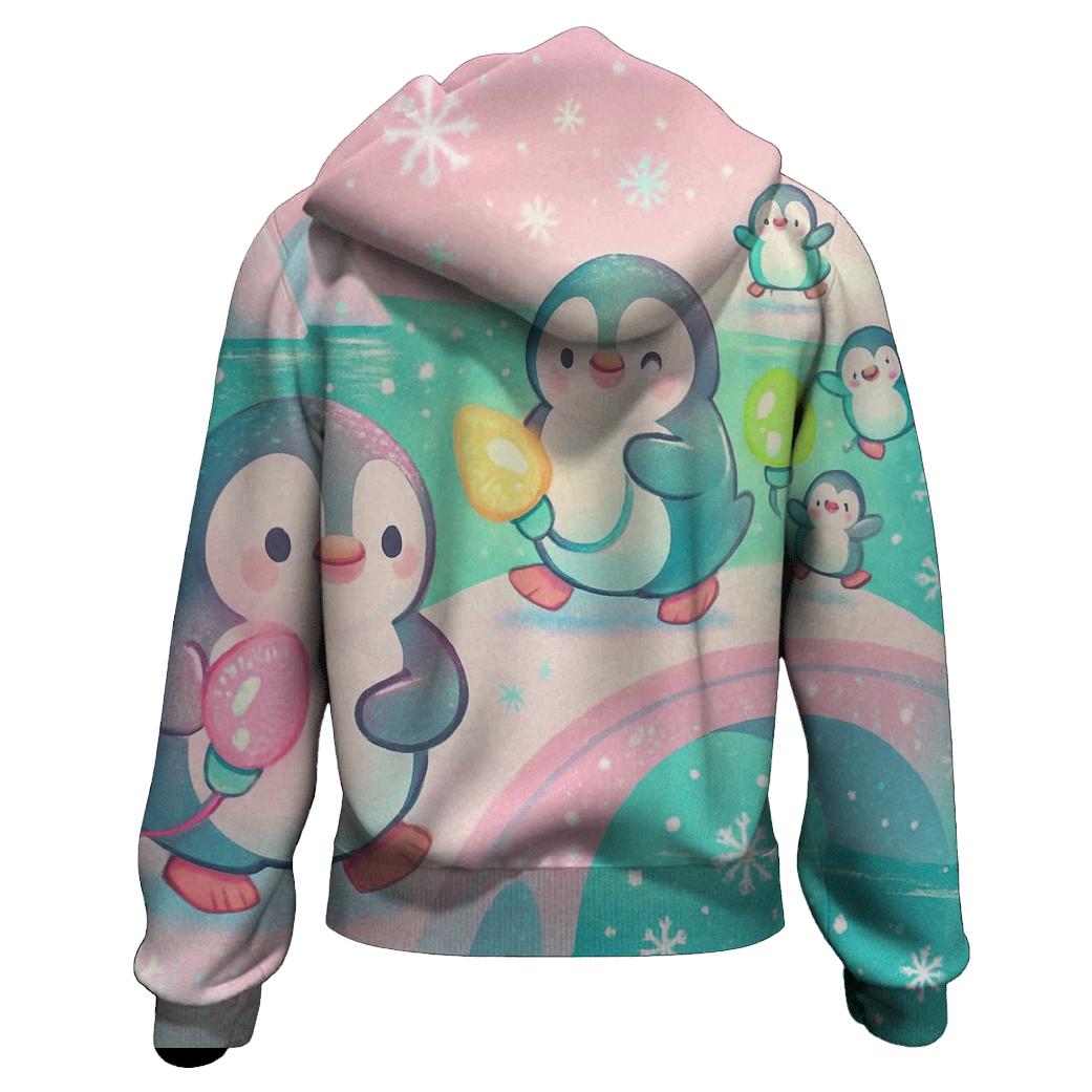 North Pole Penguin Light Parade pullover hoodies