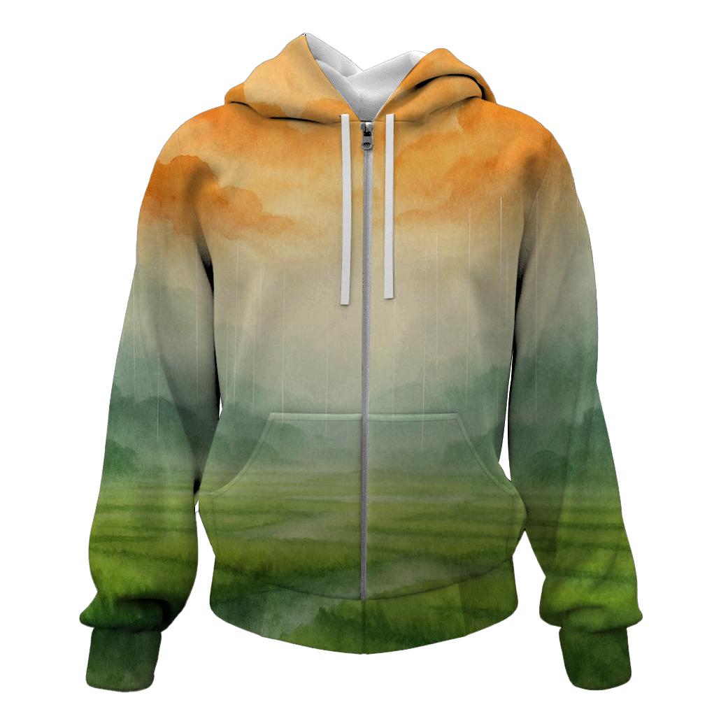 Indian Flag Monsoon Fields zip-up hoodies