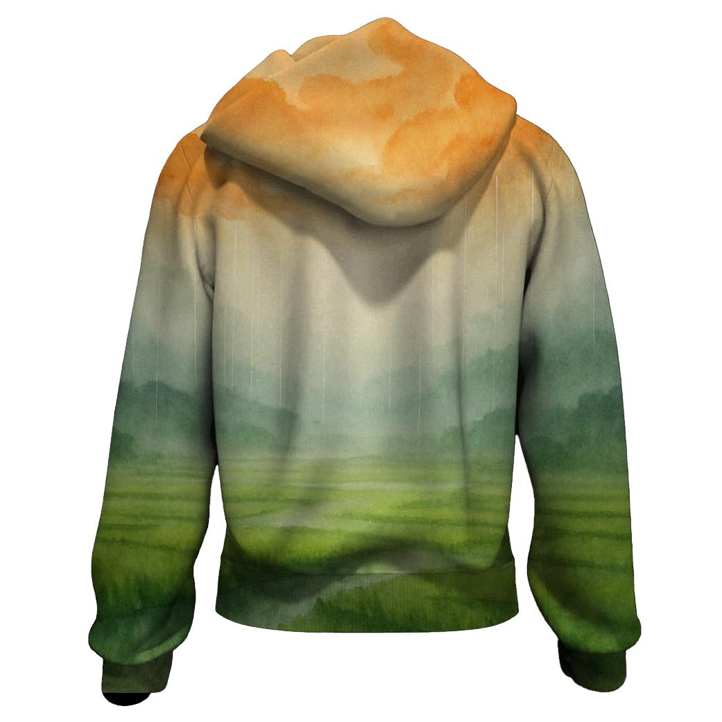 Indian Flag Monsoon Fields zip-up hoodies