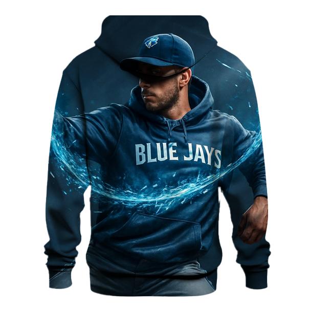Frozen Arc Blue Jays Power Pitch printed hoodies