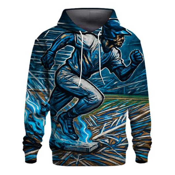 Blue Flame Base Steal graphic hoodies