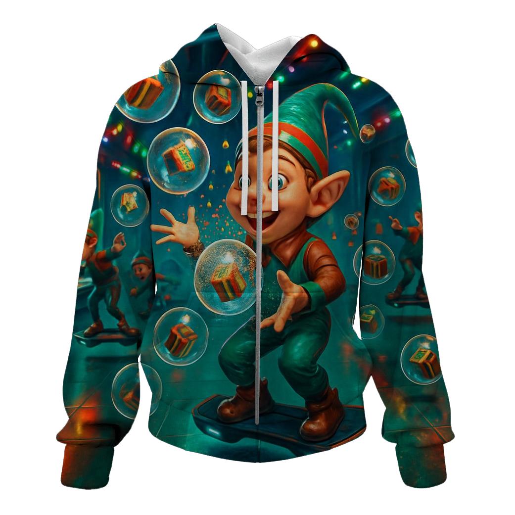 Elves Workshop Bubble Chaos embroidered hoodies