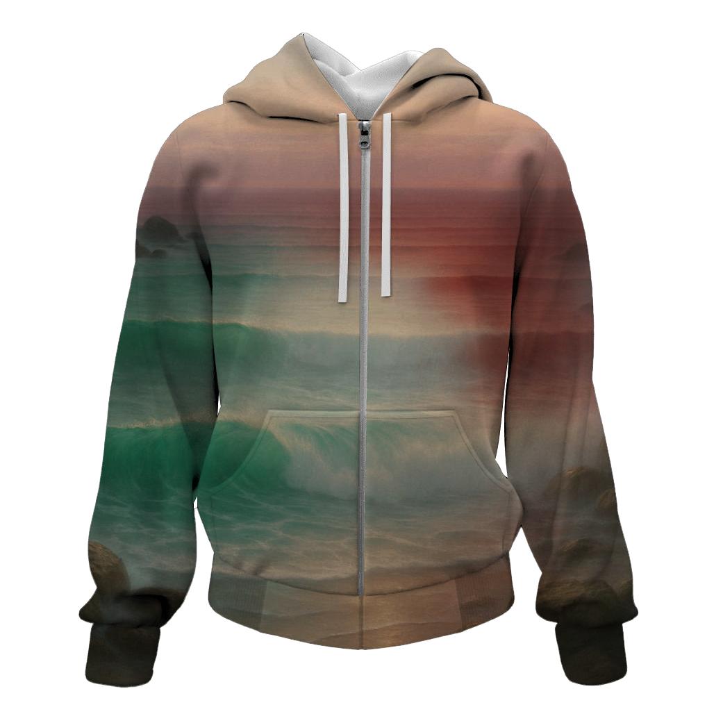 Italian Coastline Tricolor Waves hoodie styles