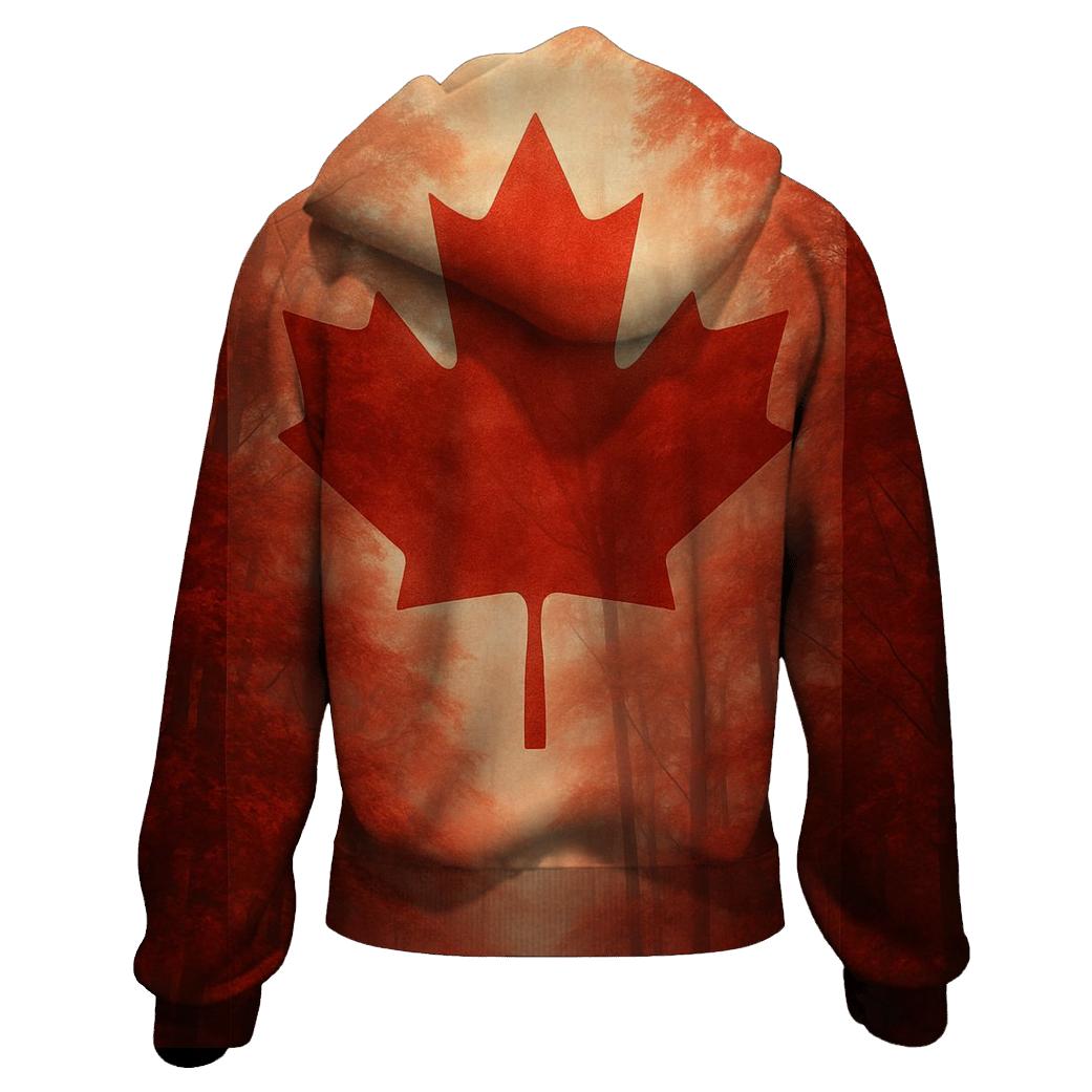 Canadian Maple Forest Flag Veil pullover hoodies