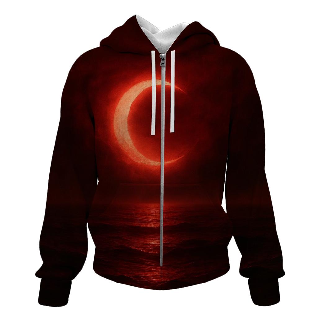 Turkish Crescent Moonlit Sea Flag designer hoodies