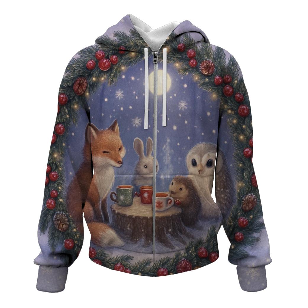 Moonlit Wreath Woodland Tea Party hoodies fashion