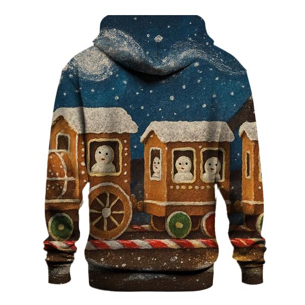Gingerbread Train Midnight Express printed hoodies
