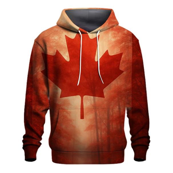 Canadian Maple Forest Flag Veil printed hoodies
