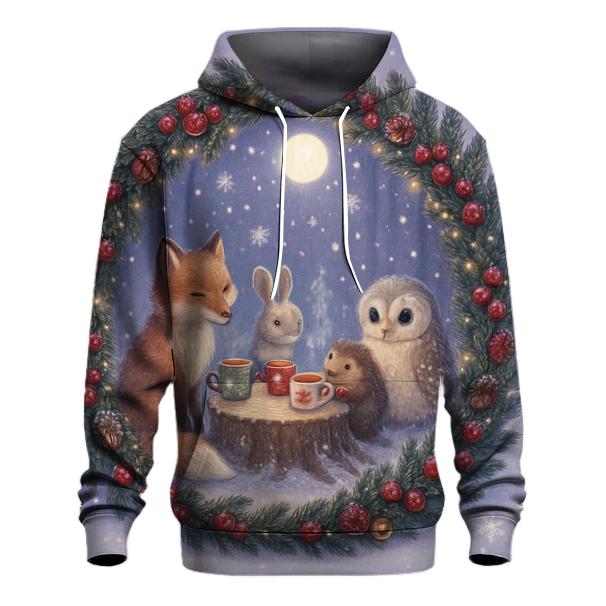 Moonlit Wreath Woodland Tea Party premium hoodies