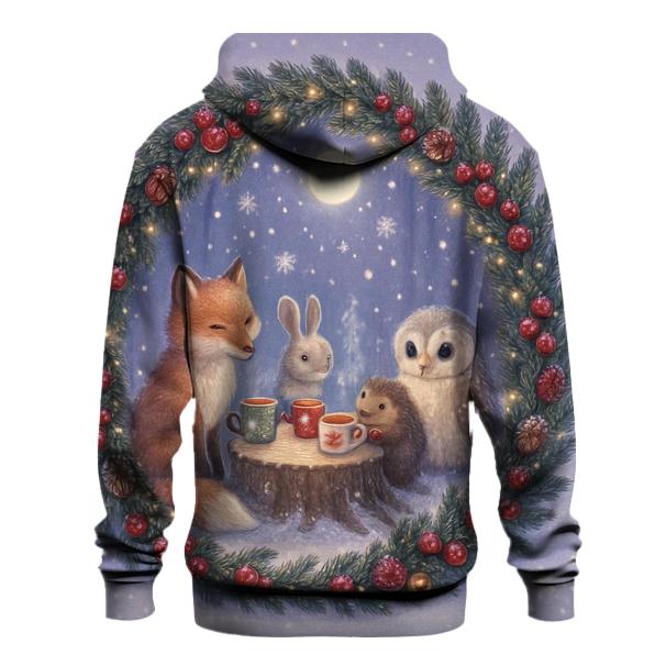 Moonlit Wreath Woodland Tea Party premium hoodies