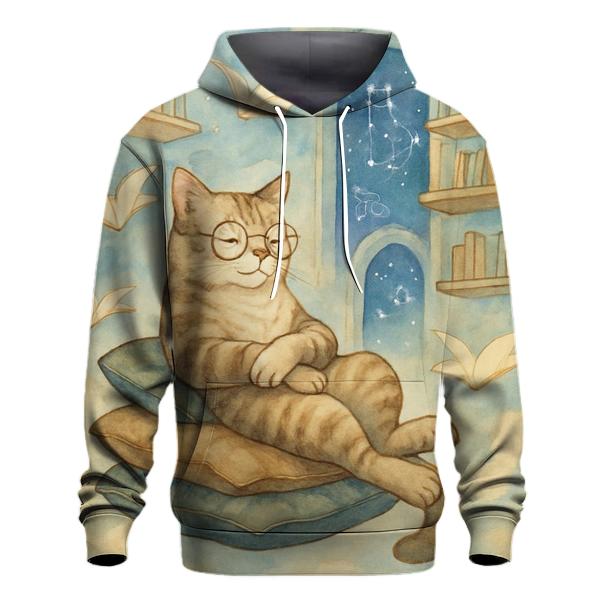 Dream Library Reading Cat custom hoodies