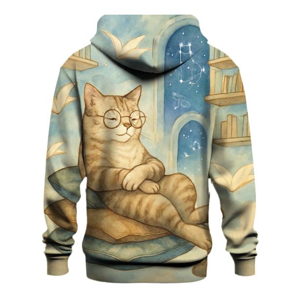 Dream Library Reading Cat custom hoodies