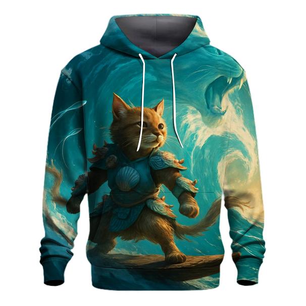 Ocean Wave Warrior Cat hoodies fashion