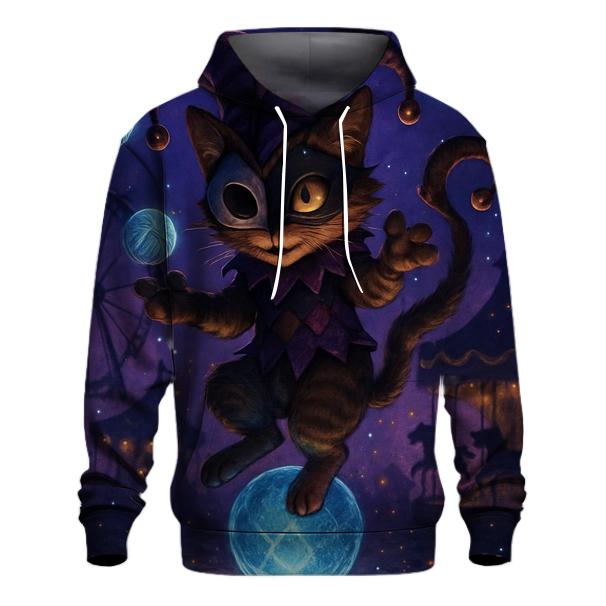 Midnight Carnival Jester Cat graphic hoodies