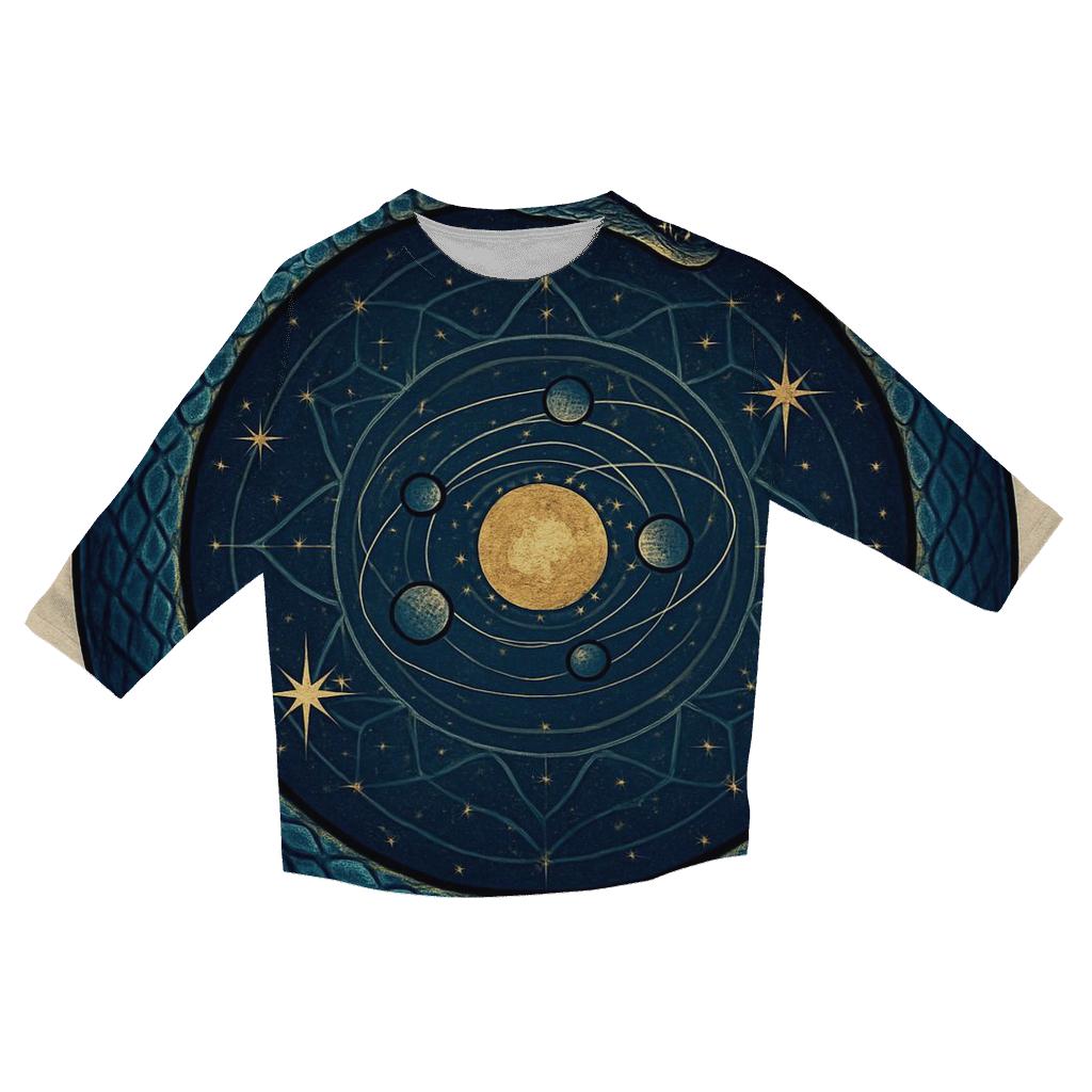 Celestial Circuit Ouroboros designer 3/4 sleeve blouses