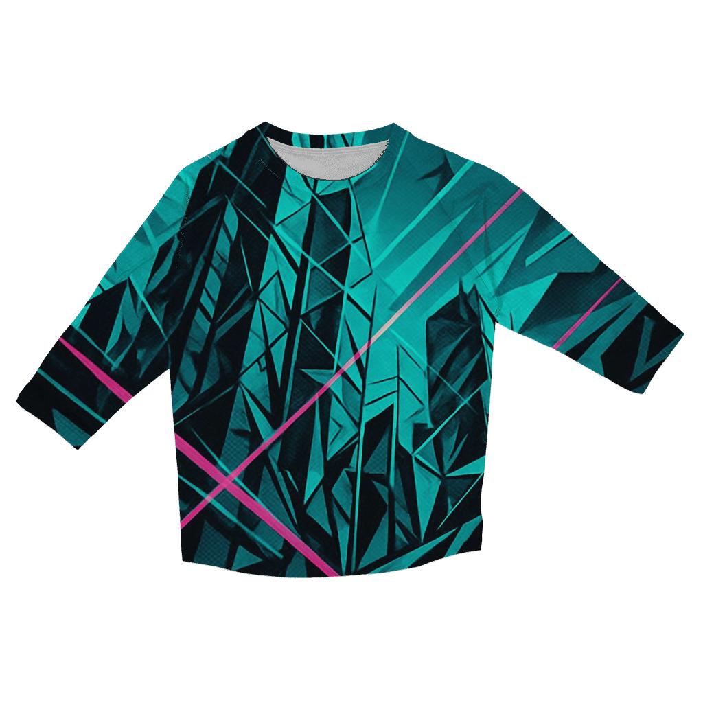 Prismatic City Fracture printed three quarter sleeve shirts
