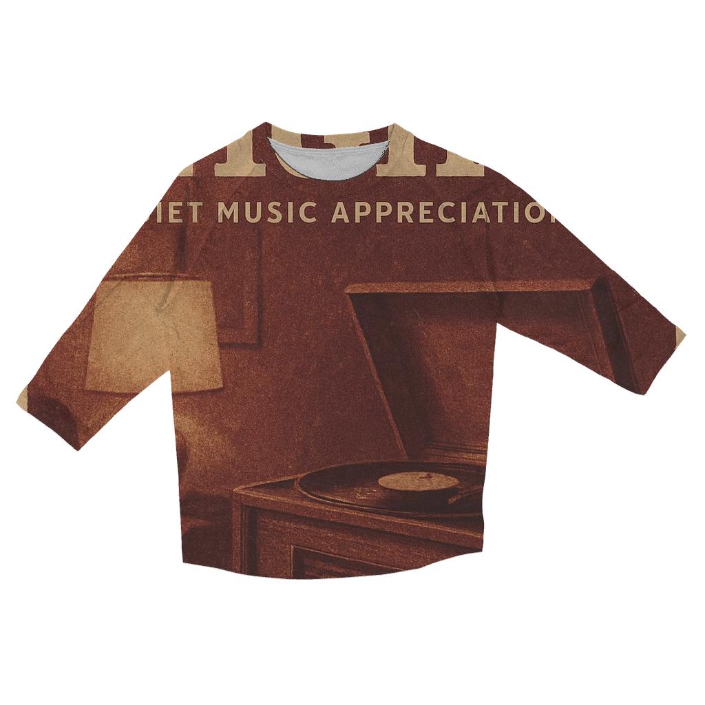 Vintage Vinyl Listening Room Poster cotton quarter sleeve shirts