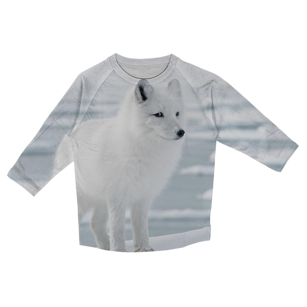 Glacial Edge Gaze Arctic Fox personalized 3/4 sleeve tees