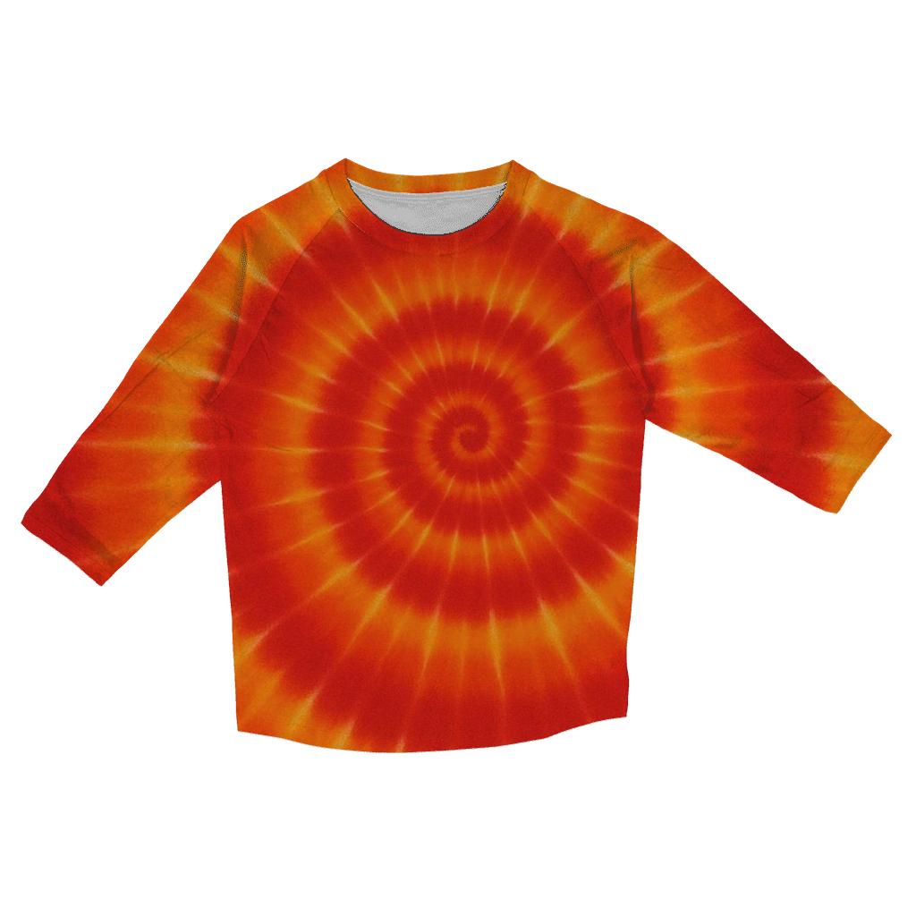 Solar Flare Spiral Burst printed three quarter sleeve shirts