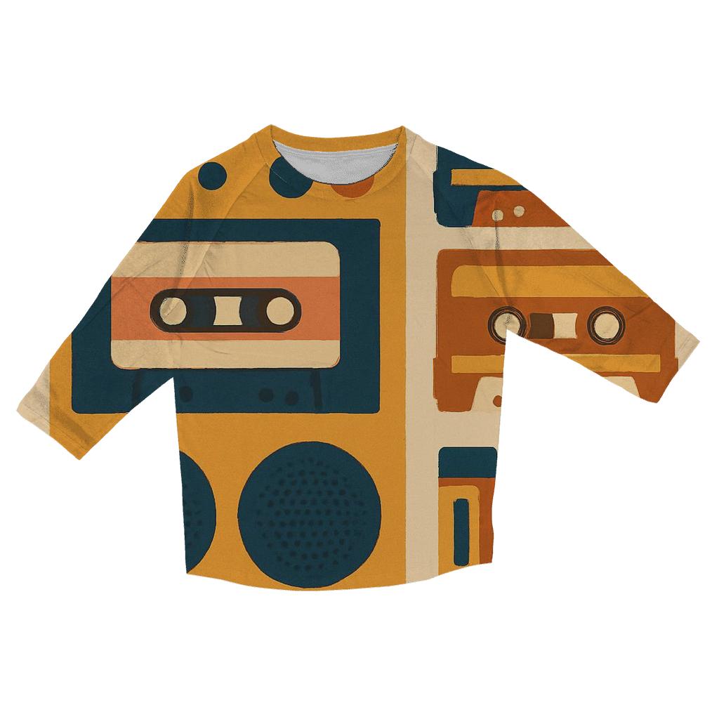 Groovy Stereo Mixtape Vibes personalized 3/4 sleeve tees