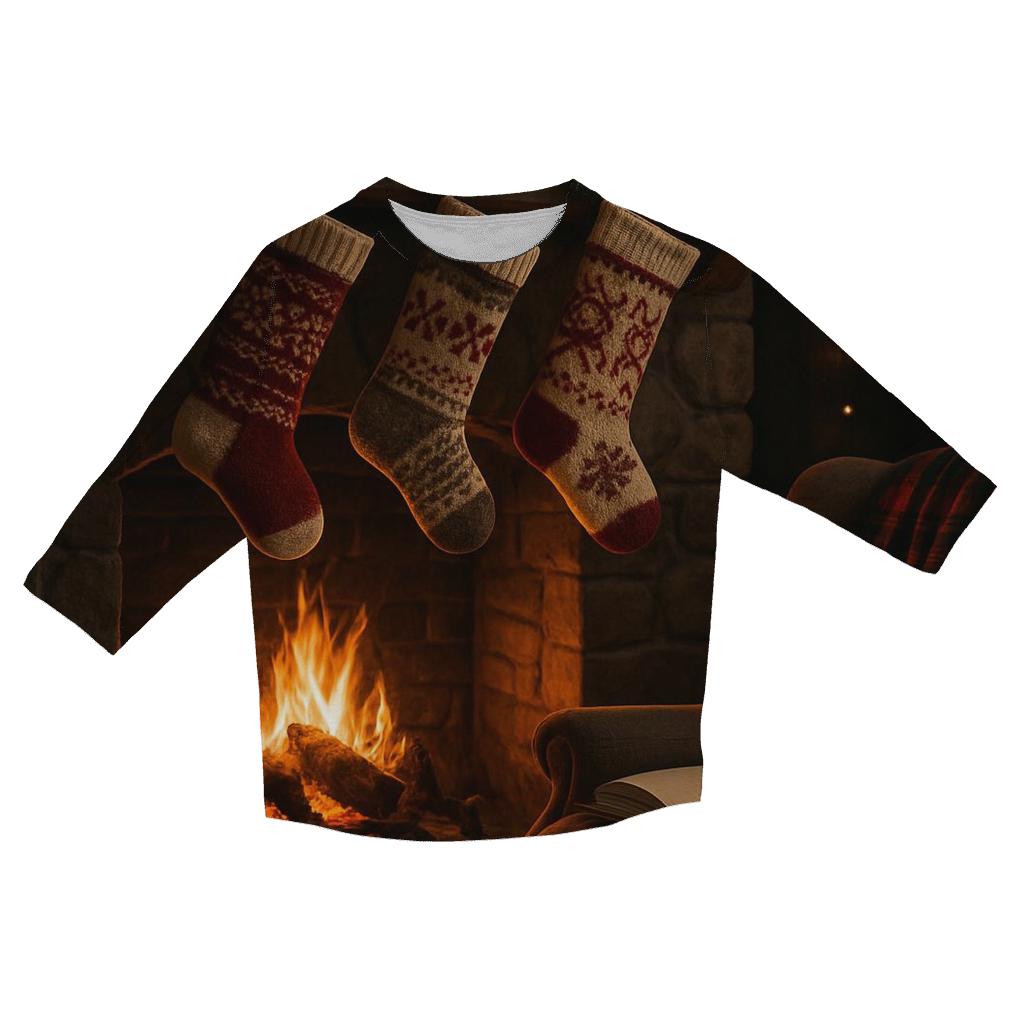 Fireside Stockings And Storytime designer 3/4 sleeve blouses