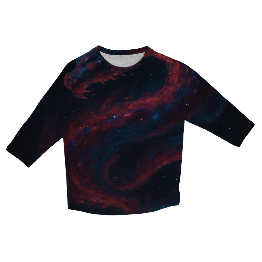 Nebula Ink Dragon casual three quarter sleeve shirts