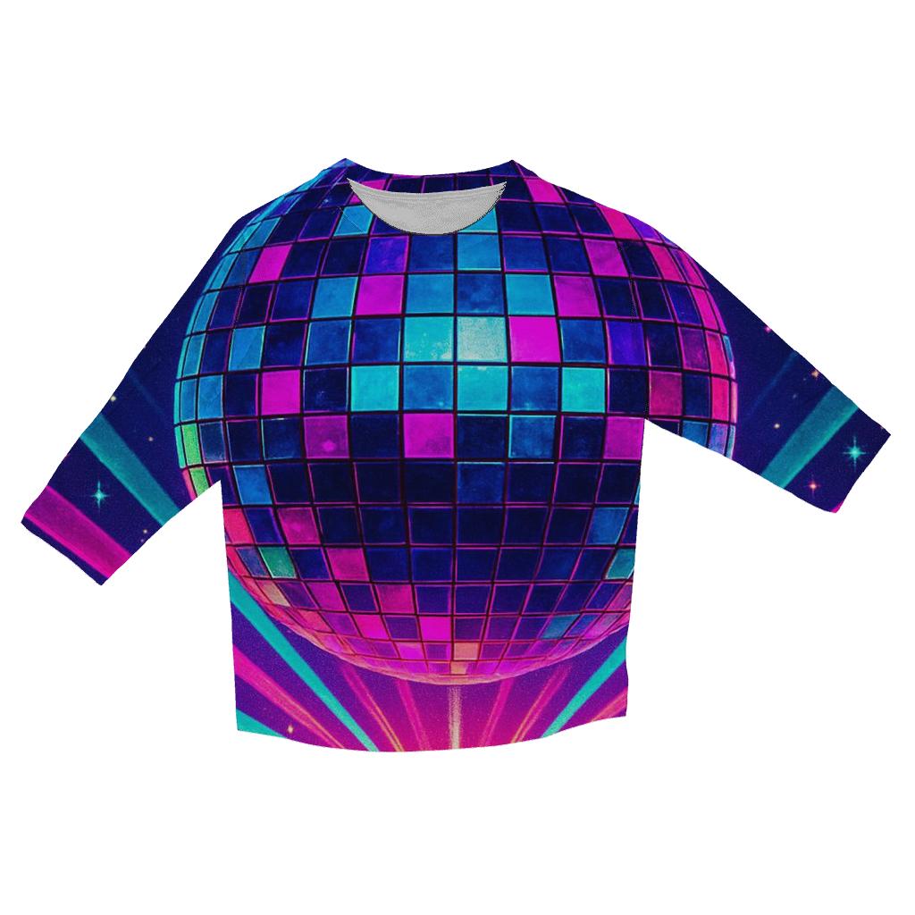 Prismatic Disco Eclipse trendy 3/4 sleeve tops