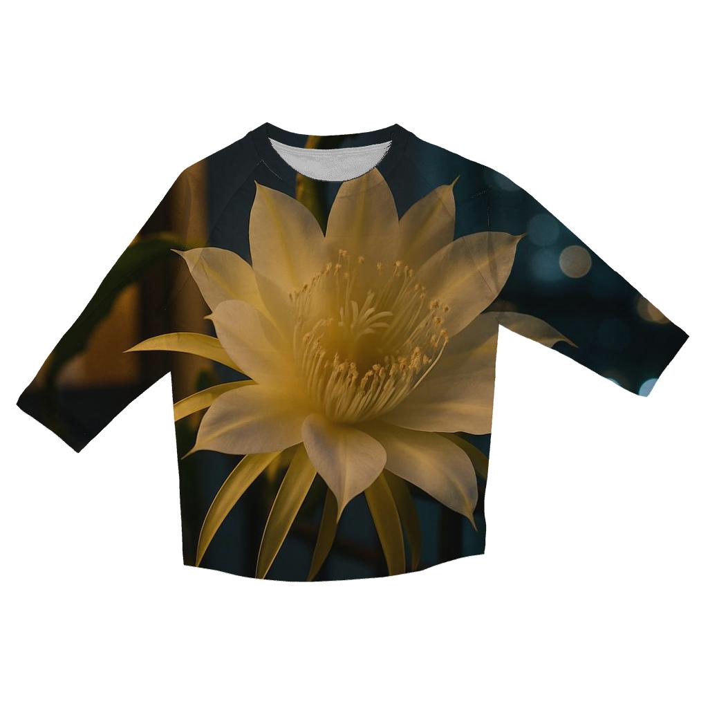 Night Blooming Cereus On A City Balcony fashion 3/4 sleeve shirts