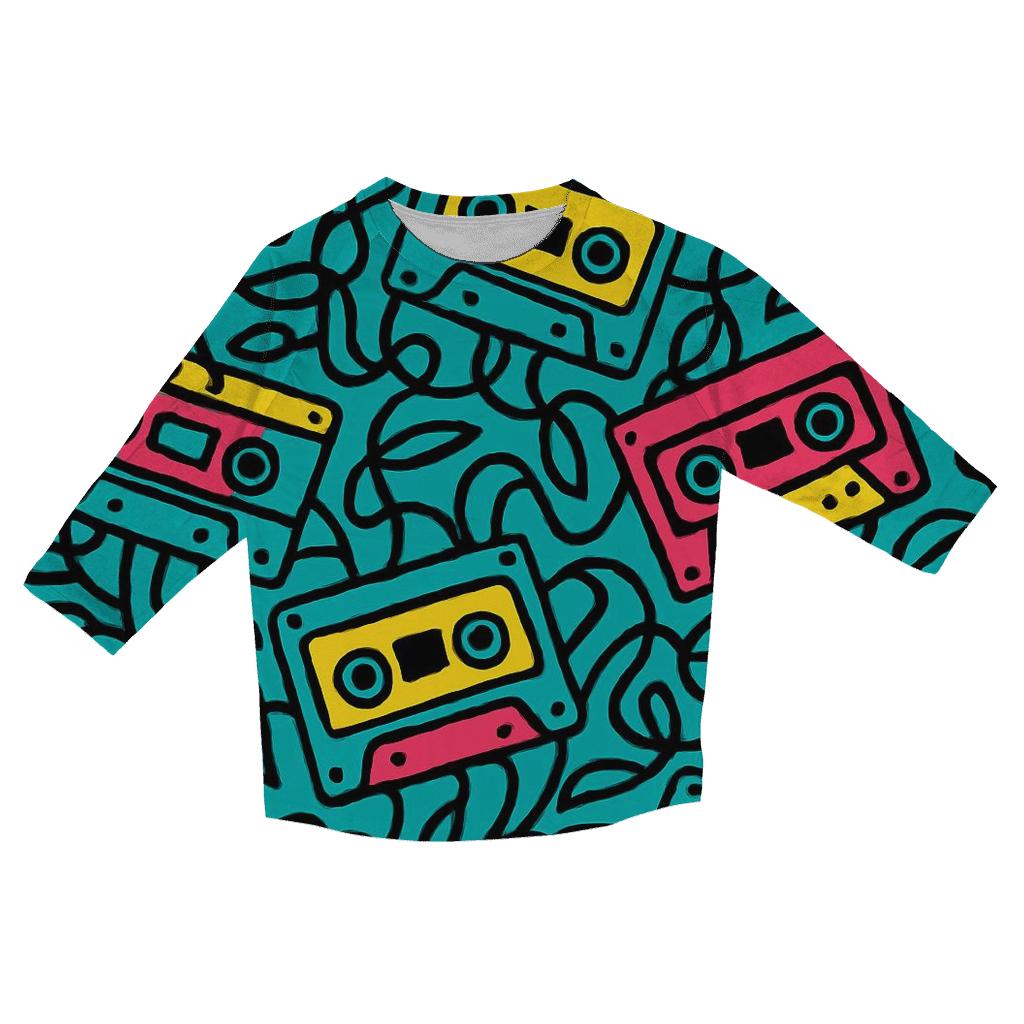 Cassette Jungle Pattern printed three quarter sleeve shirts