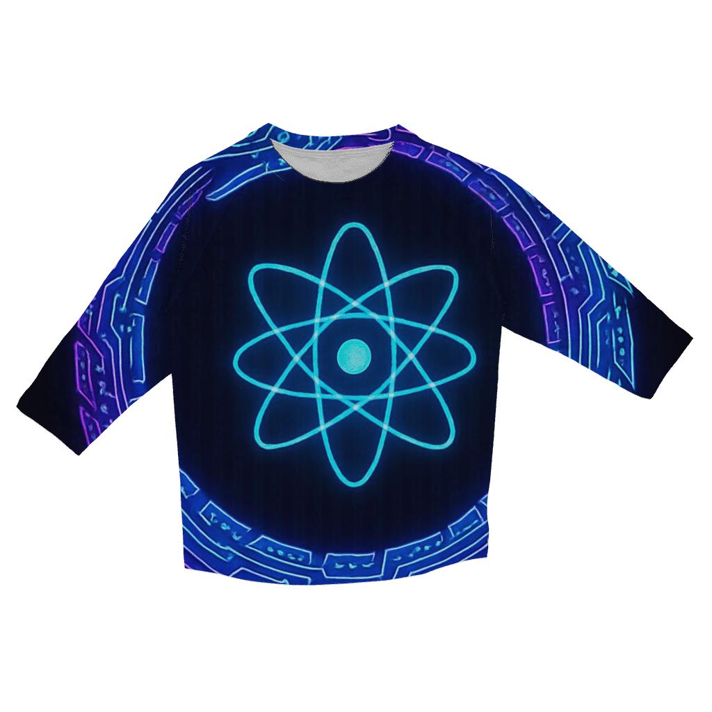 Quantum Circuit Ouroboros casual three quarter sleeve shirts