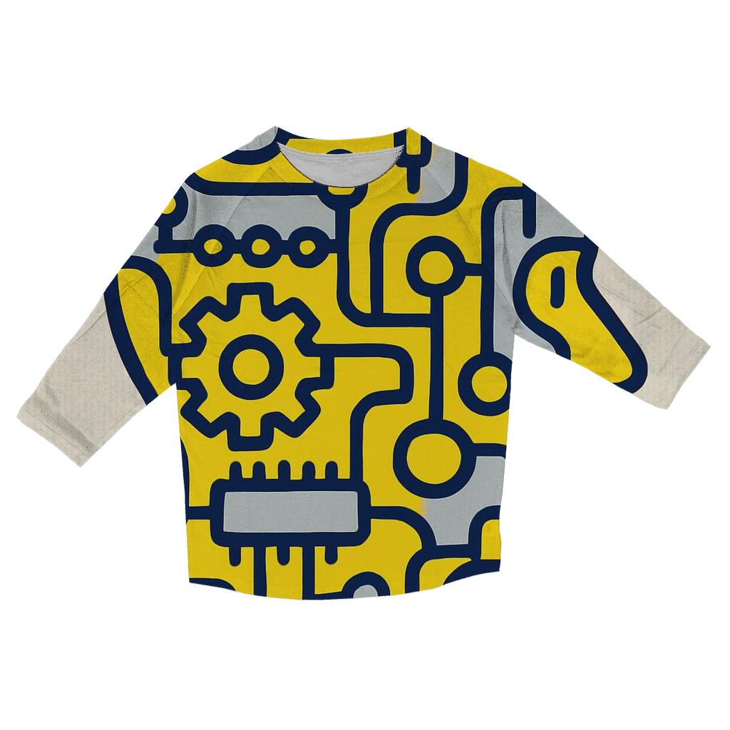 Retro Circuit Pop Portrait designer 3/4 sleeve blouses