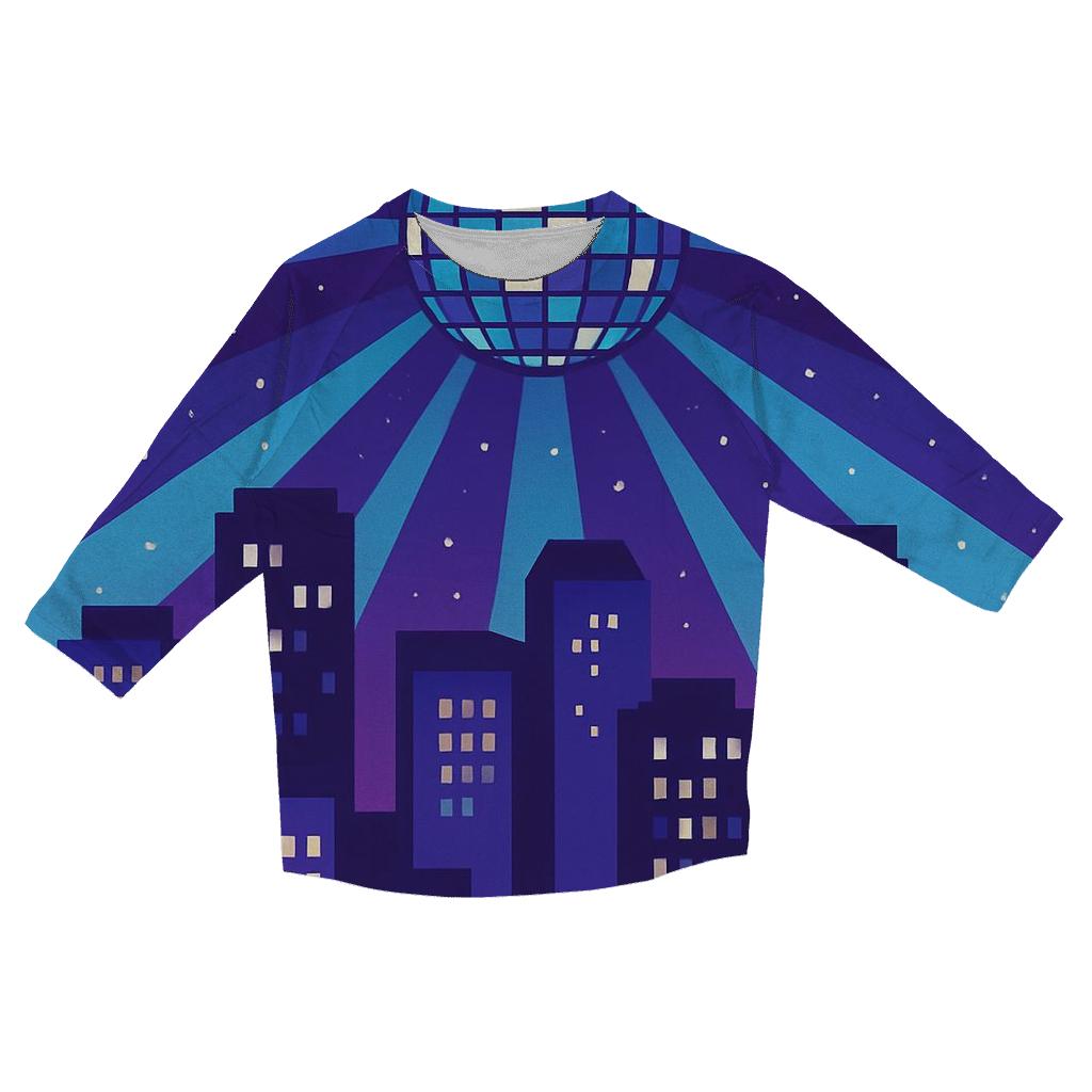 Disco City Skyline Glow casual three quarter sleeve shirts
