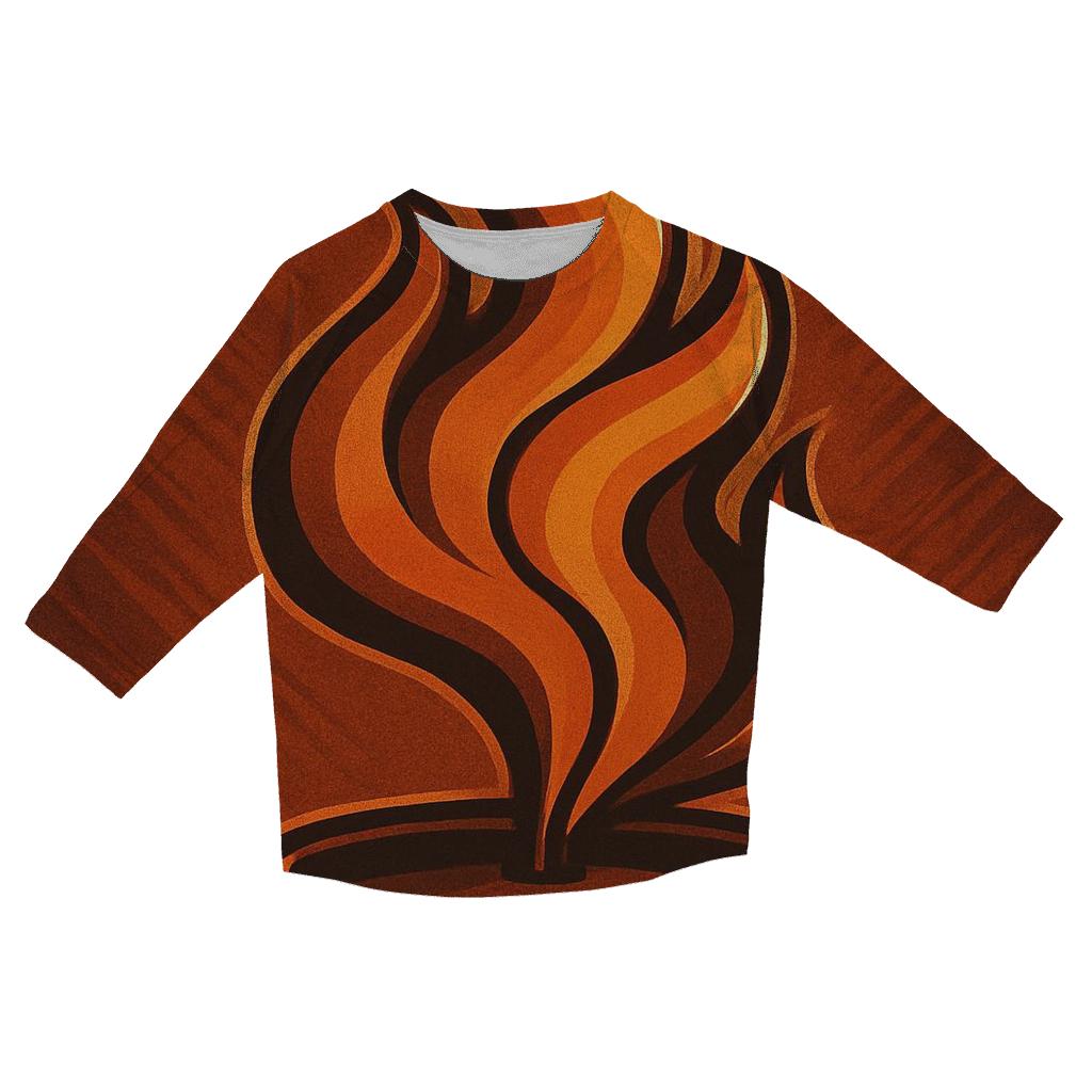 Copper Roast Flame trendy 3/4 sleeve tops
