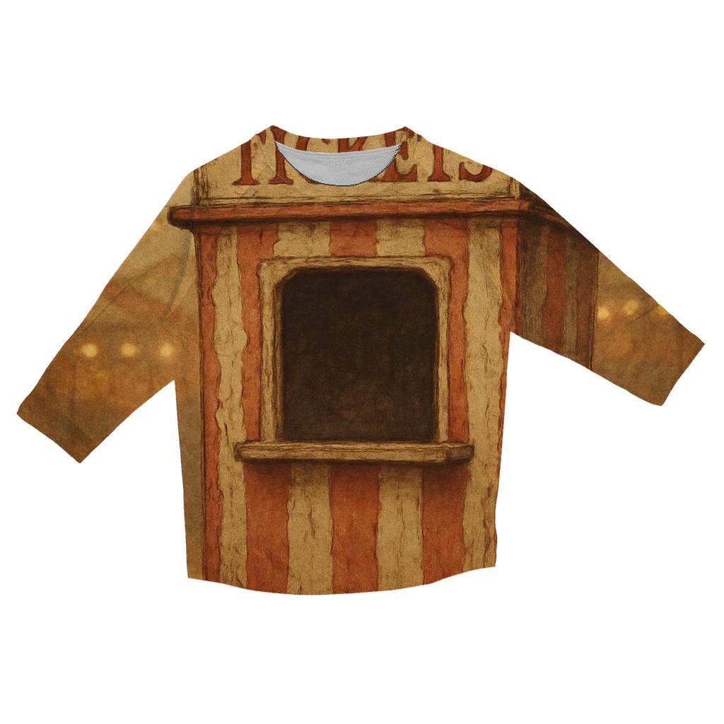 Old Carnival Ticket Booth Illustration personalized 3/4 sleeve tees