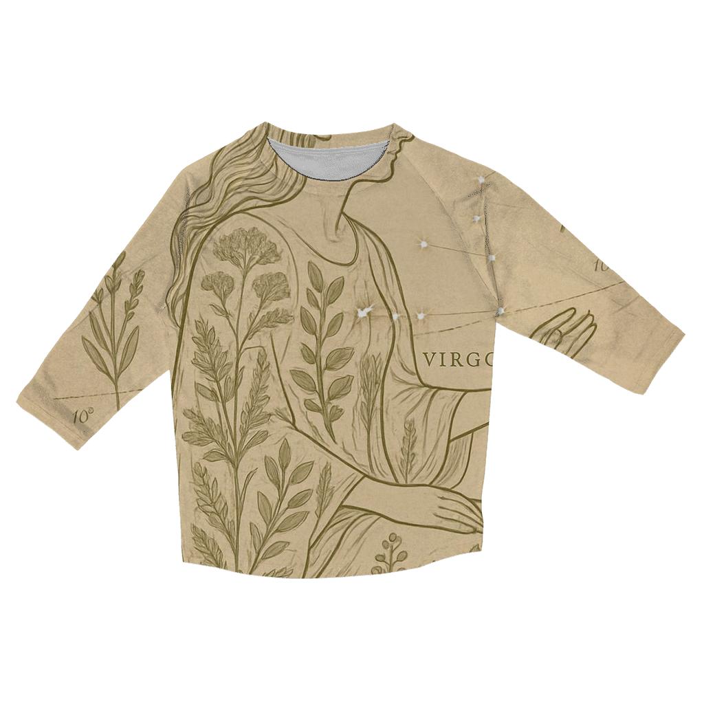 Virgo Celestial Herbarium Chart cotton quarter sleeve shirts