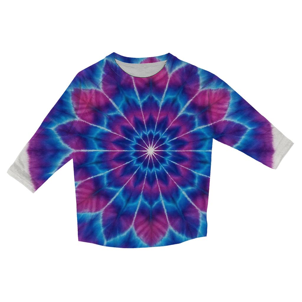 Magenta Cyan Mandala Radiance custom 3/4 sleeve shirts