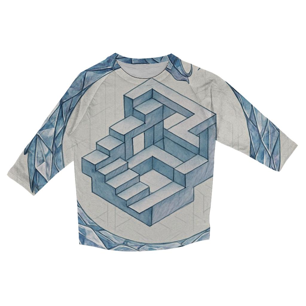 Glass Labyrinth Ouroboros printed three quarter sleeve shirts