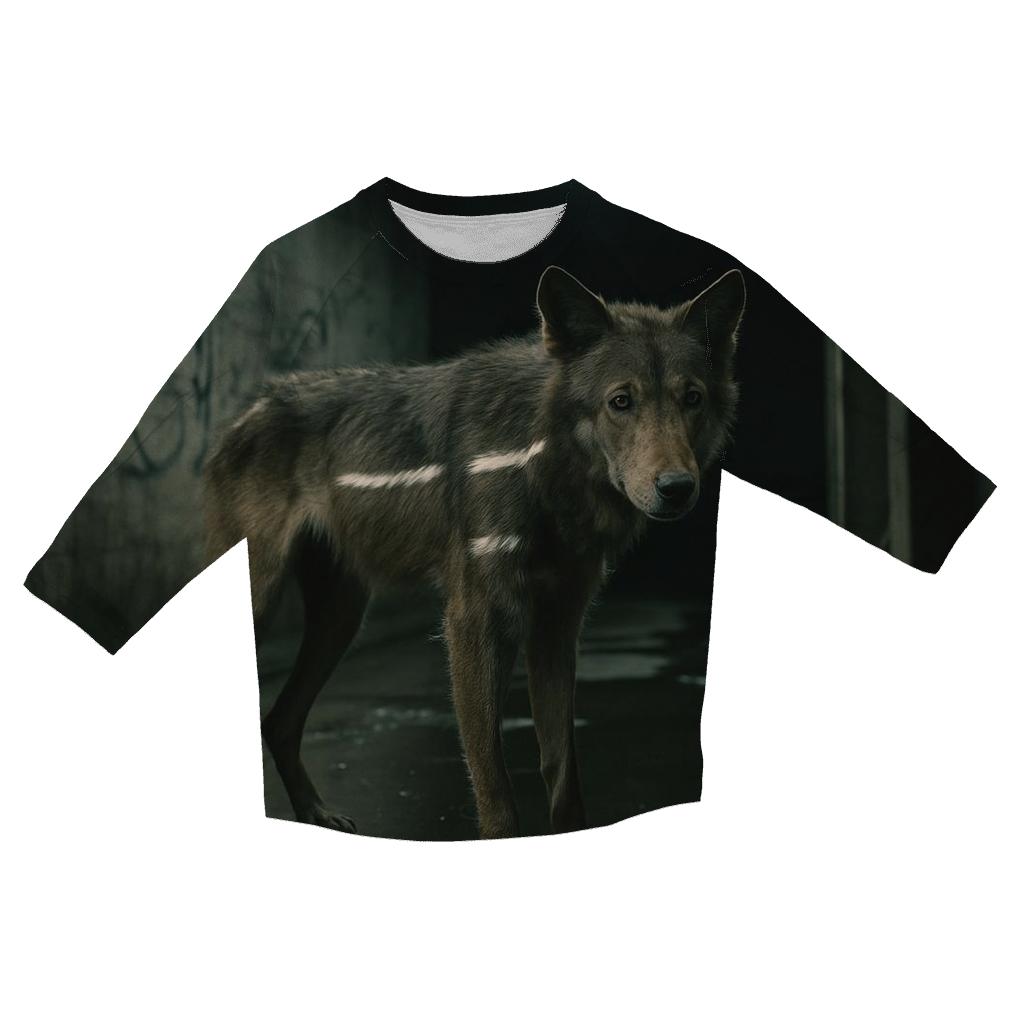 Subway Tunnel Stray Wolf Encounter casual three quarter sleeve shirts