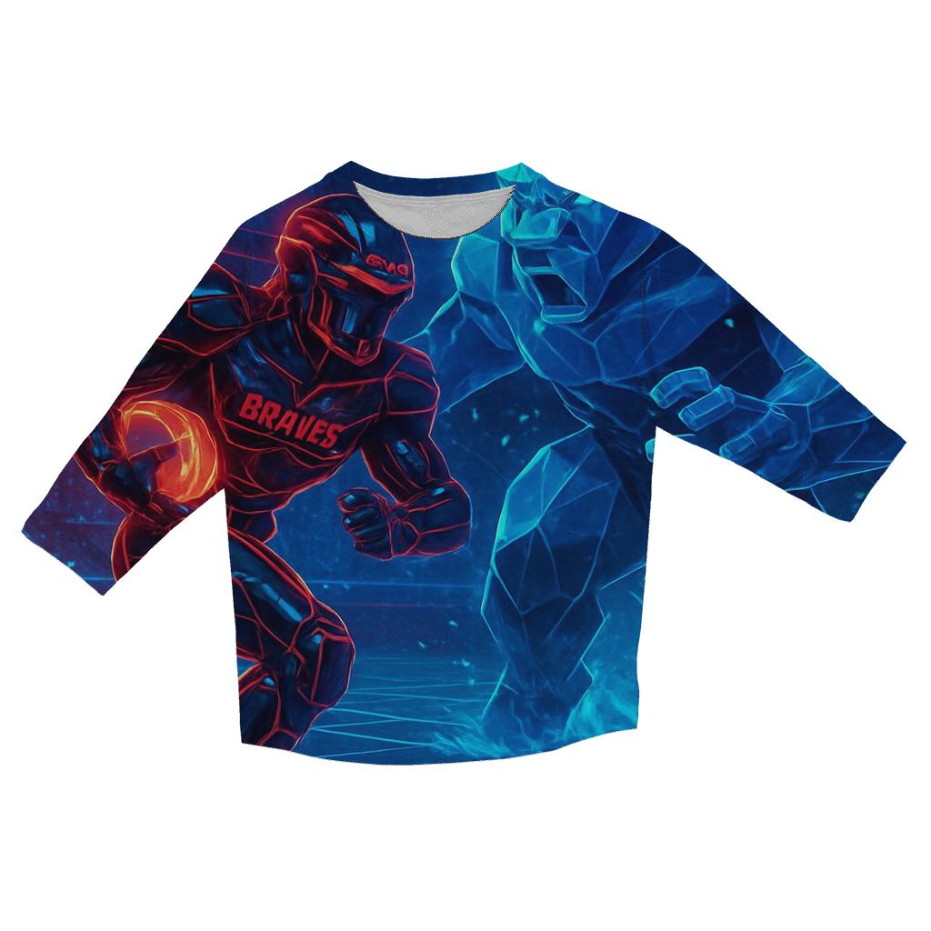 Cyber Arena Clash Braves Sentinel Versus Cub Juggernaut cotton quarter sleeve shirts