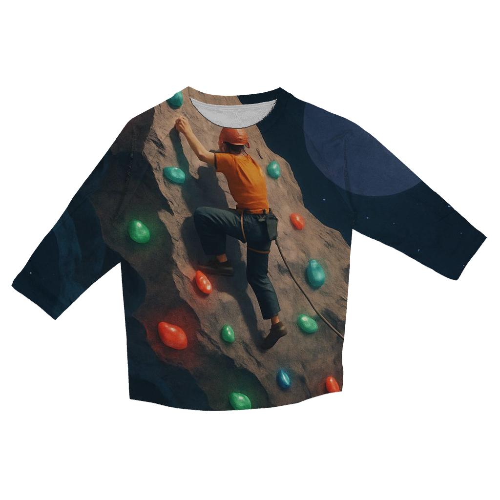 Asteroid Climbing Wall custom 3/4 sleeve shirts