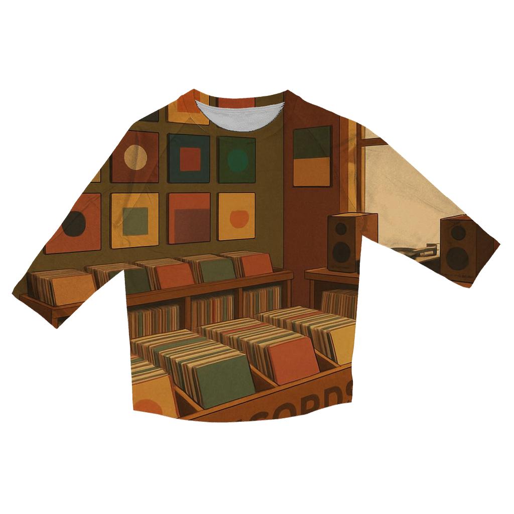 Analog Record Store Afternoon designer 3/4 sleeve blouses