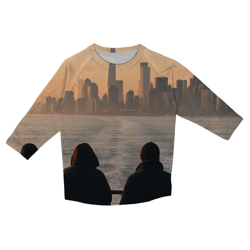 Sunrise From Staten Island Ferry Deck trendy 3/4 sleeve tops